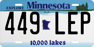 MN license plate 449LEP