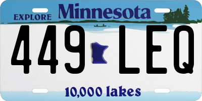 MN license plate 449LEQ