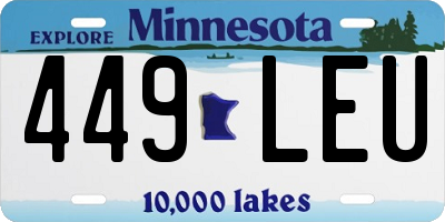 MN license plate 449LEU