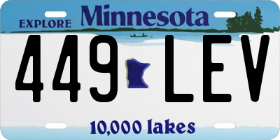 MN license plate 449LEV