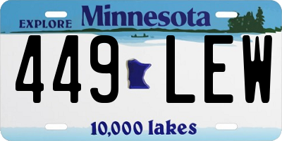 MN license plate 449LEW