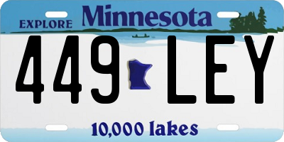 MN license plate 449LEY
