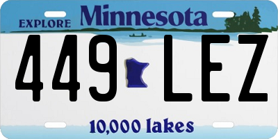 MN license plate 449LEZ