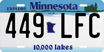 MN license plate 449LFC