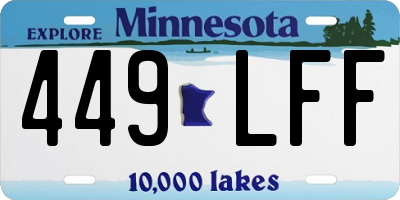 MN license plate 449LFF