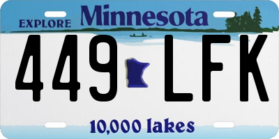MN license plate 449LFK