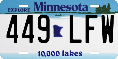 MN license plate 449LFW