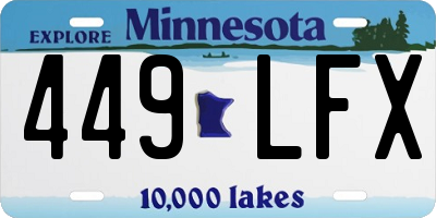 MN license plate 449LFX