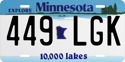 MN license plate 449LGK