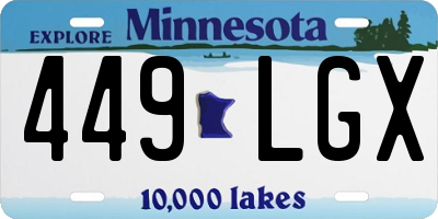 MN license plate 449LGX
