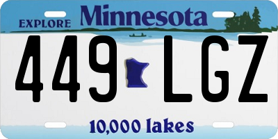 MN license plate 449LGZ