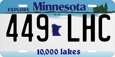 MN license plate 449LHC