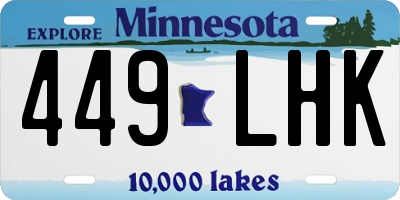 MN license plate 449LHK