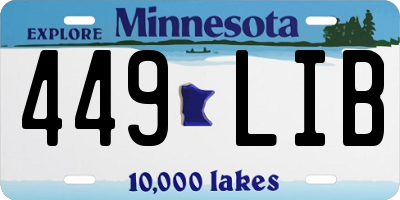 MN license plate 449LIB