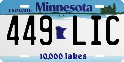 MN license plate 449LIC