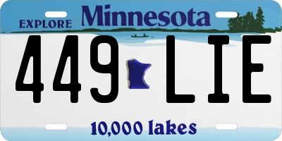 MN license plate 449LIE