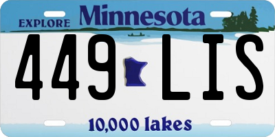 MN license plate 449LIS