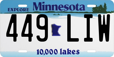 MN license plate 449LIW