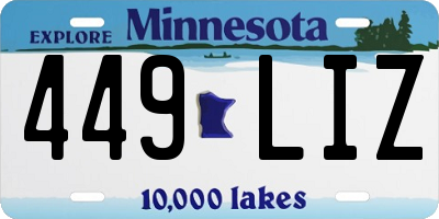 MN license plate 449LIZ