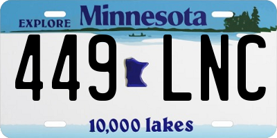 MN license plate 449LNC