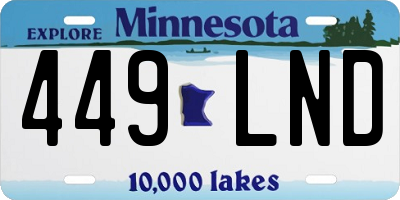 MN license plate 449LND