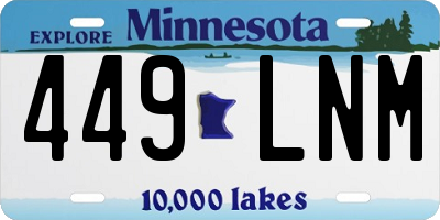 MN license plate 449LNM