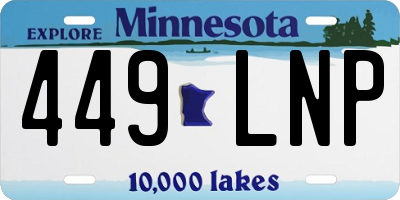MN license plate 449LNP