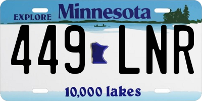 MN license plate 449LNR