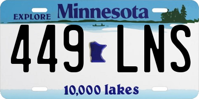 MN license plate 449LNS
