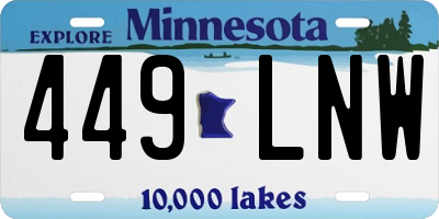 MN license plate 449LNW
