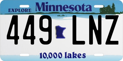 MN license plate 449LNZ