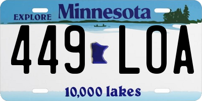 MN license plate 449LOA