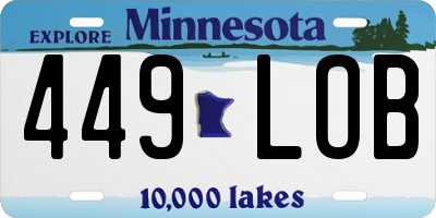 MN license plate 449LOB