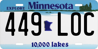 MN license plate 449LOC
