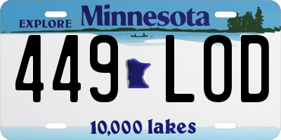 MN license plate 449LOD