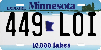 MN license plate 449LOI