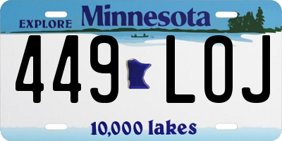MN license plate 449LOJ