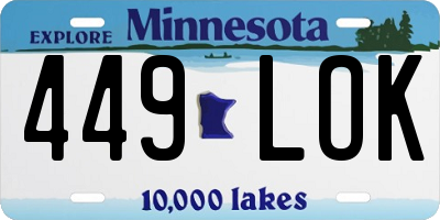 MN license plate 449LOK
