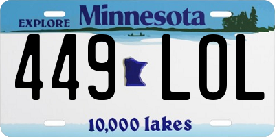 MN license plate 449LOL