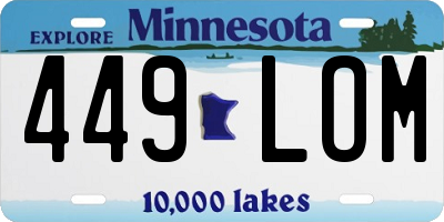 MN license plate 449LOM