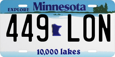 MN license plate 449LON