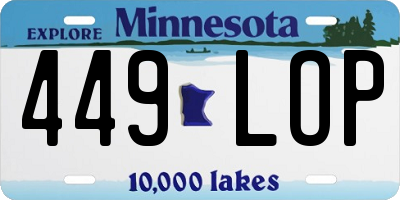 MN license plate 449LOP