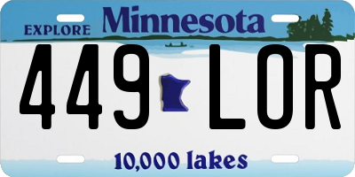 MN license plate 449LOR