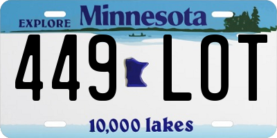 MN license plate 449LOT