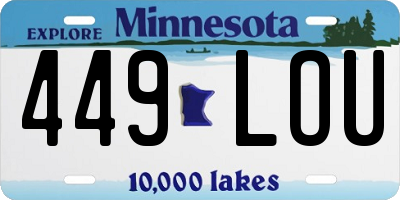 MN license plate 449LOU