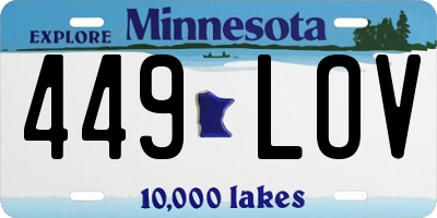 MN license plate 449LOV