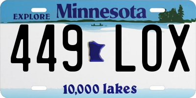 MN license plate 449LOX