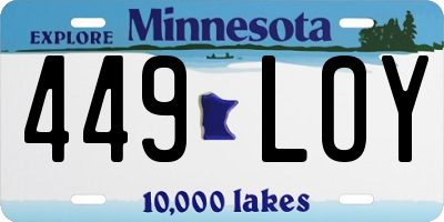 MN license plate 449LOY