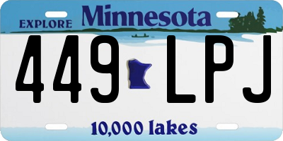 MN license plate 449LPJ