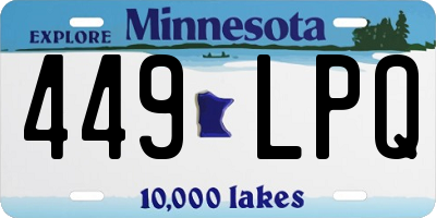 MN license plate 449LPQ